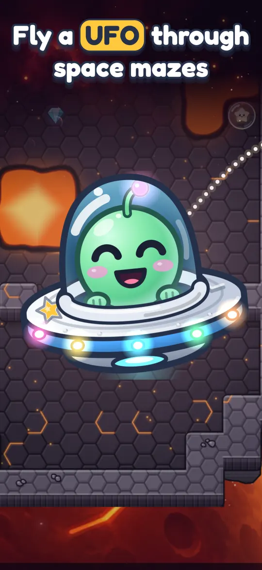 Fly a UFO through space mazes